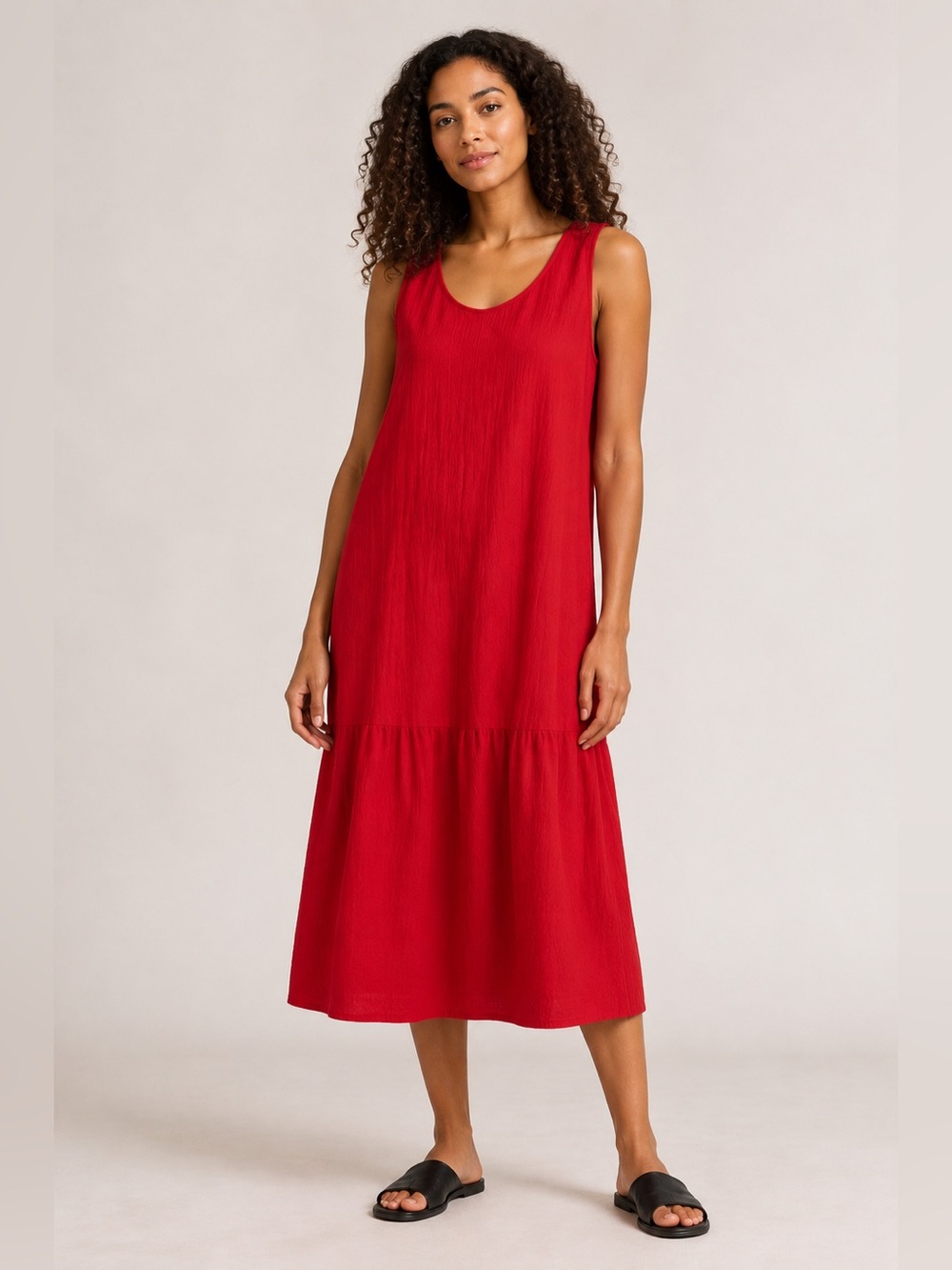 Eileen Fisher Red Sleeveless Midi Dress